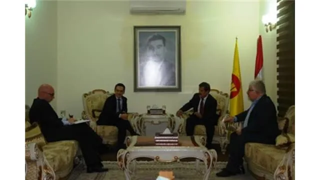 Dr Kamal Karkuki head of Kurdistan Democratic Party (K.D.P) General Relations Receives delegation from embassy of Northlands (Holland)