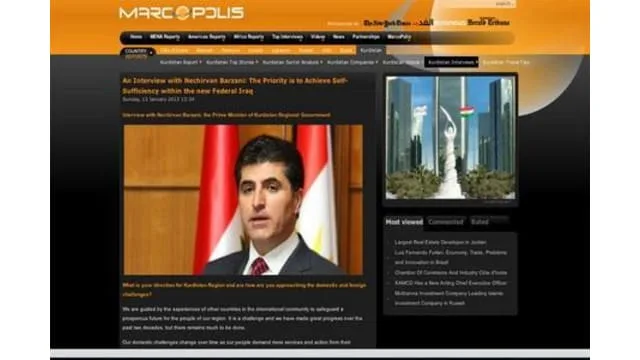 نيجيرفان بارزاني: تحقيق الاكتفاء الذاتي ضمن العراق الفدرالي الجديد من ابرز أولويات حكومة إقليم كوردستان