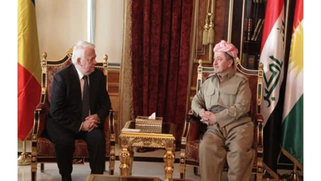 رئيس اقليم كوردستان مسعود البارزاني خلال استقباله نائب رئيس البرلمان  الروماني و الموفد المرافق"أن استقرار الأوضاع الأمنية في إقليم كوردستان يعود إلى تعاون المواطنين مع الجهات المعنية وممارسة الأجهزة الأمنية مهامها بمهنية"