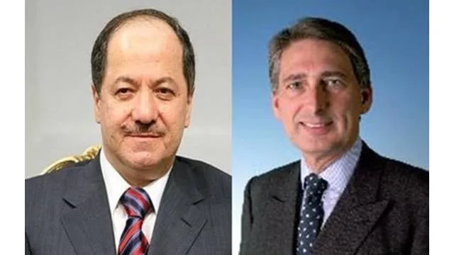 Barzani speaks to British Foreign Secretary who pledges humanitarian support for Kurdistan