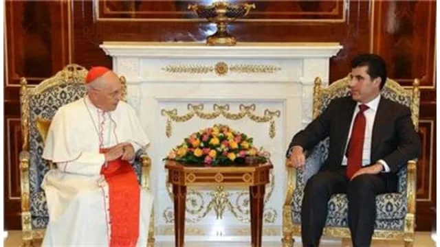 Barzani receives Cardinal Filoni in meeting