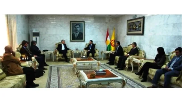Hemin Hawramy Head of Kurdistan Democratic Party Foreign Relations Office Meet Aymeri De Montesquiou French senator