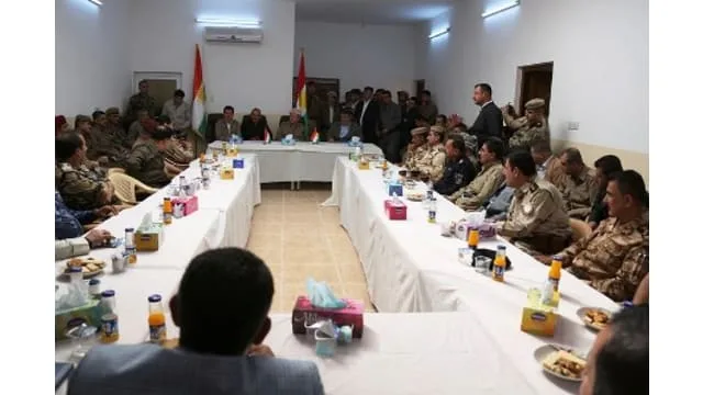 President Barzani visits Peshmerga forces in the south and west of Kirkuk