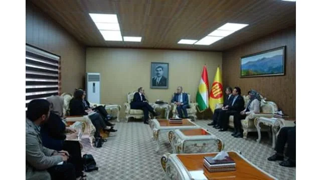 The Head of Foreign Relations Office of the Kurdistan Democratic Party, Hoshyar Siwaily received a delegation from the Embassy of the United Kingdom in the Federal Republic of Iraq and the Consulate General in Erbil, headed by Mr. Jon Shar