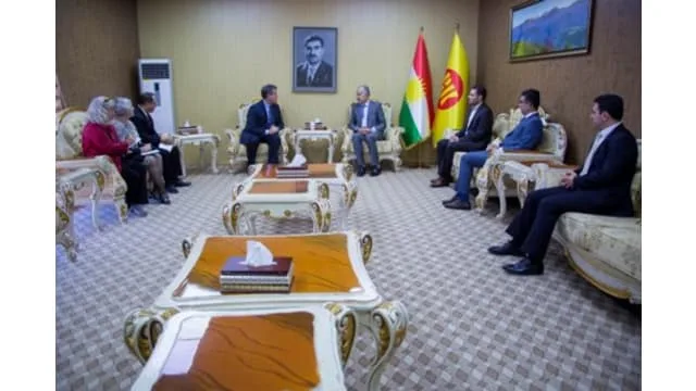 The New US Deputy Consul General Steven Gillen visits the KDP’s Foreign Relations Office in Pirman