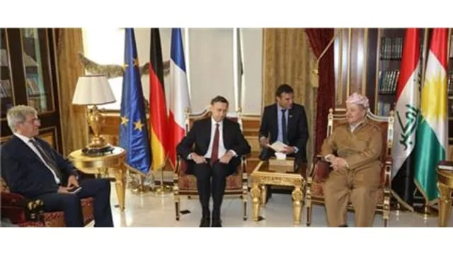 President Barzani Received delegation from German Cyrill Nunn Ambassador and Bruno Aubert France's  Ambassador to Iraq.