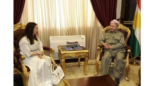 President Masoud Barzani received  the Amazigh poet and a friend of the Kurdistan People, Ms
Malika Mazan.