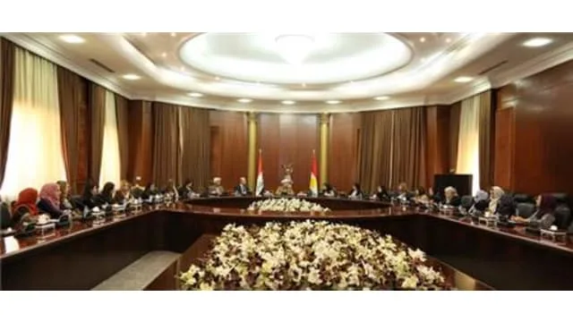 President Masoud Barzani meets the secretary of Kurdistan Women Union