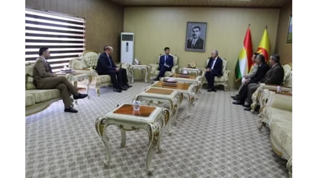 Hoshyar Siwaily Head of Kurdistan Democratic Party foreign Relations Office (KDP-FRO) received Ferenc David acting consul of Hungary in Kurdistan Region