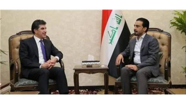 Kurdistan Government Prime Minister Nechirvan Barzani discusses the current situation in Iraq with Speaker of the Iraqi Parliament Muhammed Halbosi