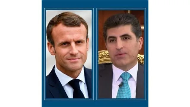Prime Minister Barzani and President Macron discuss latest developments in Iraq