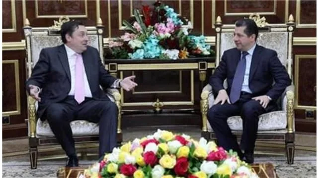 Chancellor Masrour Barzani meets with UK Ambassador to Iraq