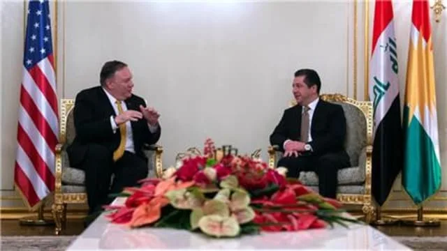 Chancellor of Kurdistan Regional Security Council Masrour Barzani meets with U.S. Secretary of State Mike Pompeo