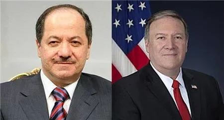 President Barzani, USA Sectery Of State Pompeo discuss political developments in Iraq in phone call
