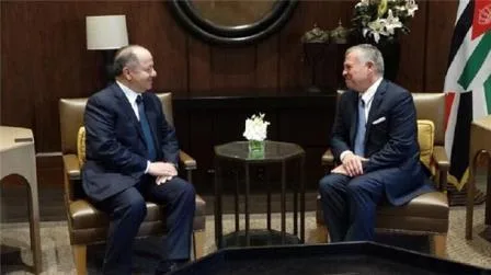 Jordanian King receives President Masoud Barzani.