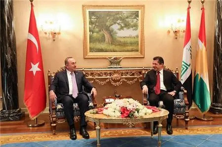 Chancellor Masrour Barzani meets with Mevlüt Çavuşoğlu Minister of Foreign Affairs of Turkey