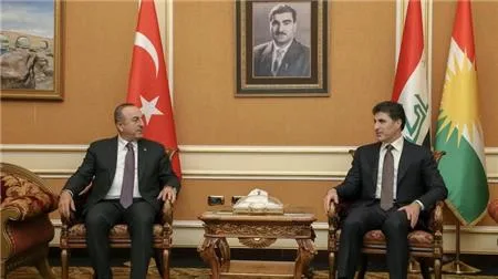 Nechirvan Barzani Kurdistan Region PM, meets with Turkish FM Mevlut Cavusoglu.