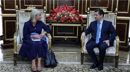 Chancellor Masrour Barzani received today UN SRSG for Iraq Jeanine Hennis-Plasschaert.