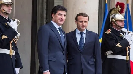 Nechirvan Barzani Discusses the Developments in the Area with Emmanuel Macron