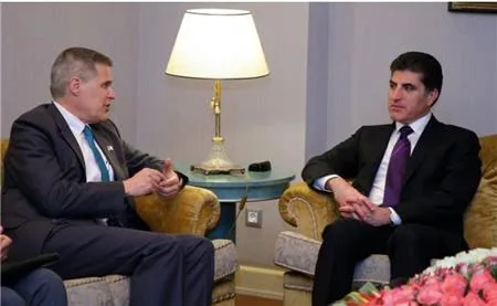 President Nechirvan Barzani discuss the situation in Iraq
with the US Ambassador