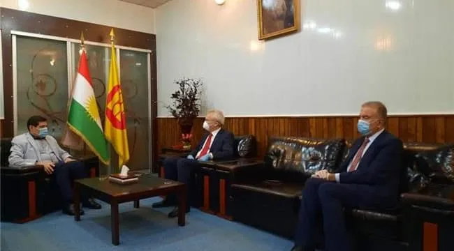 Fazil Mirani Secretary of the Kurdistan Democratic Party Politburo received Ambassador James Thornton the United Kingdom Consul General to Kurdistan Region.
