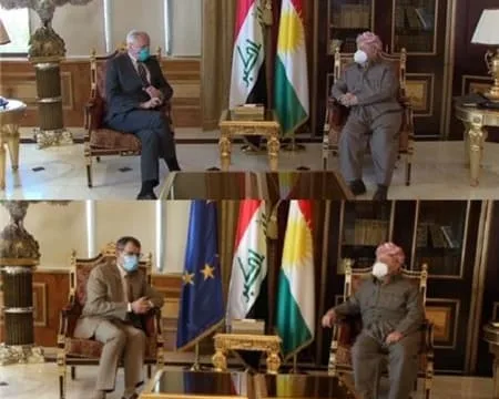 President Masoud Barzani receives the US Presidential Special Envoy and the EU Ambassador to Iraq