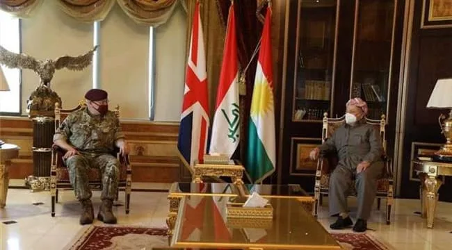 President Masoud Barzani received a high-level military and political delegation from the United Kingdom