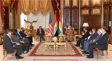 President Masoud Barzani receives a joint delegation of the White House and the US Department of Defense