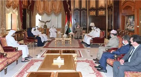 President Masoud Barzani receives the UAE consul in Erbil and the UAE Red Crescent delegation