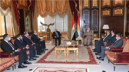 President Masoud Barzani receives chairman of the United For Iraq party