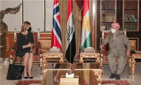 President Masoud Barzani received, Amb. Tone Allere Ambassador of Norway to Iraq.