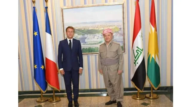 President Emmanuel Macron, "I wanted to see President Barzani to reaffirm the respect and friendship between the two nations and reiterate the continuity of France's support for the fight against ISIS terrorists,"