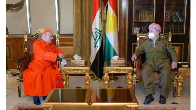 President Masoud Barzani welcomes the Patriarch of Chaldean Church in Iraq and the world