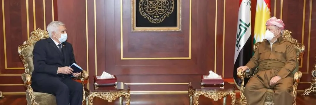 President Barzani welcomes a delegation from the Kurdistan Socialist Party