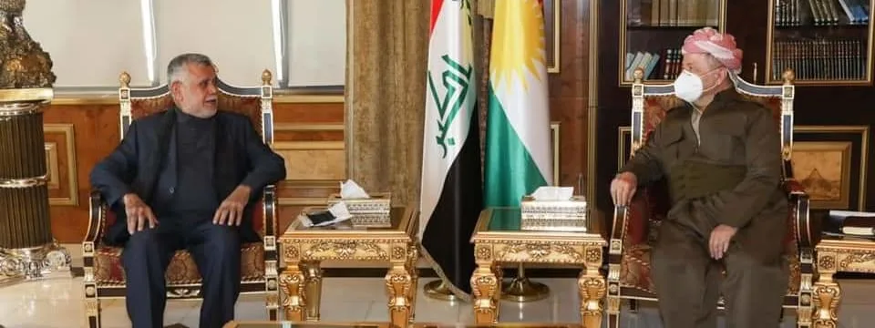 President Masoud Barzani welcomes Hadi Ameri, Head of the Fatih Alliance.