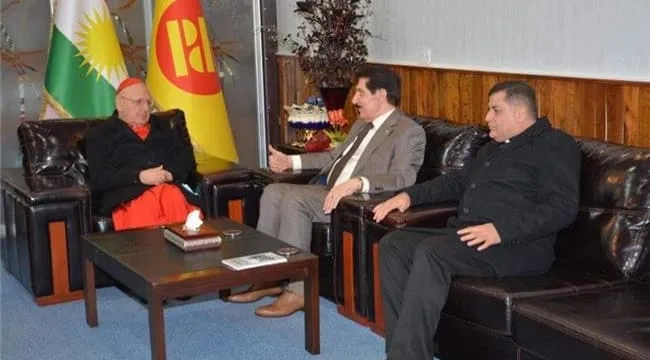 Secretary of the Political Bureau of the Kurdistan Democratic Party (KDP) receives Patriarch Cardinal Louis Raphael Sako.