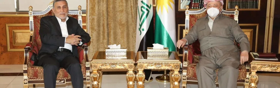 President Masoud Barzani welcomes well known Iraqi figure Ezat Shahbandar