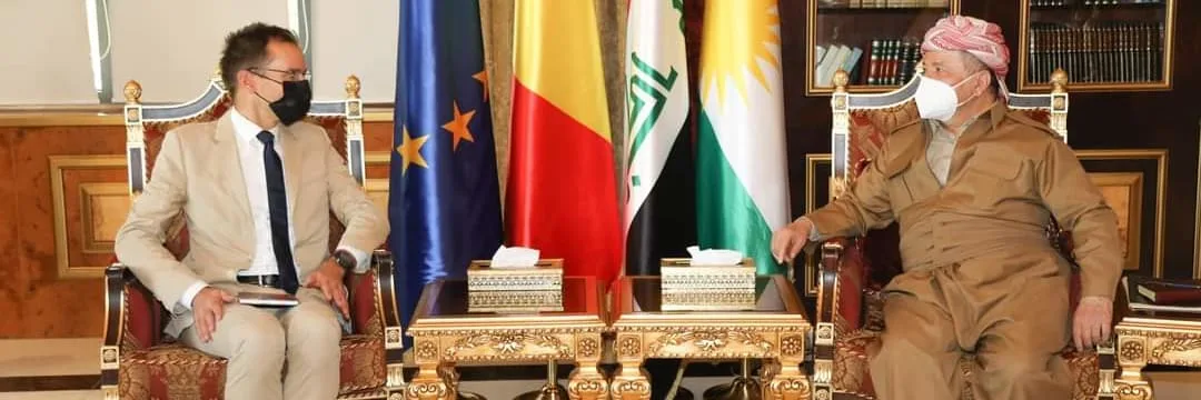 President Masoud Barzani welcomes Belgium's Ambassador to Iraq.