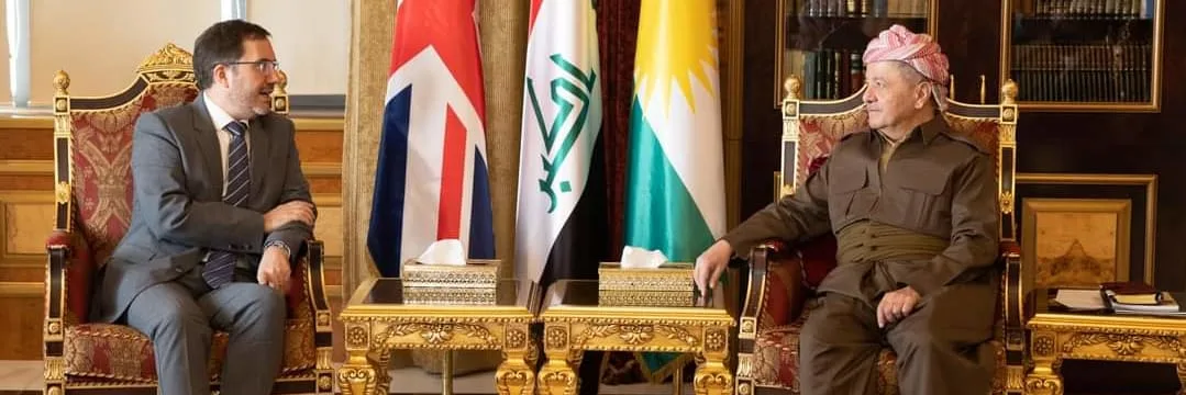President Barzani receives the British Ambassador and his accompanying delegation