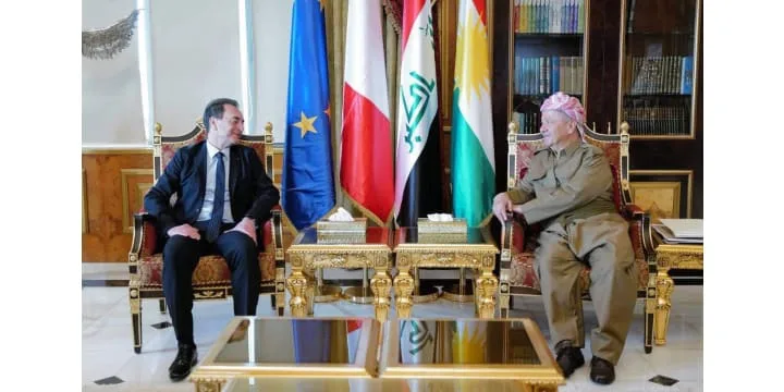 President Masoud Barzani received French Ambassador to Iraq Éric Chevalier.