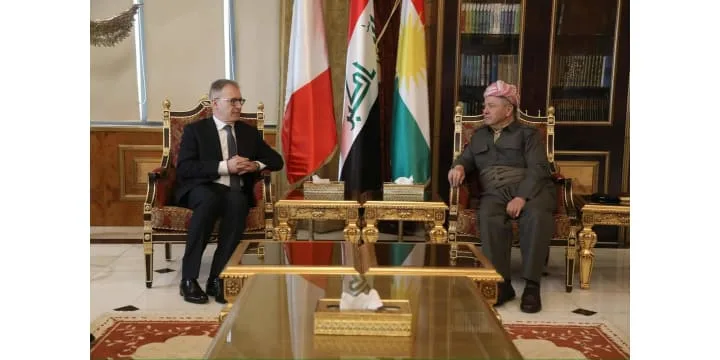 President Masoud Barzani received Ambassador of Italy to Iraq