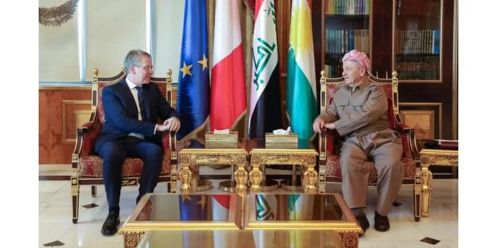 President Barzani receives French Ambassador to Iraq.