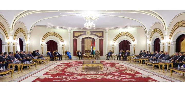 President Masoud Barzani Receives High-Level Iraqi Government Delegation in Salahaddin