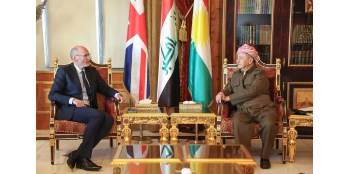 الرئيس بارزاني يستقبل السفير البريطاني لدى العراق
