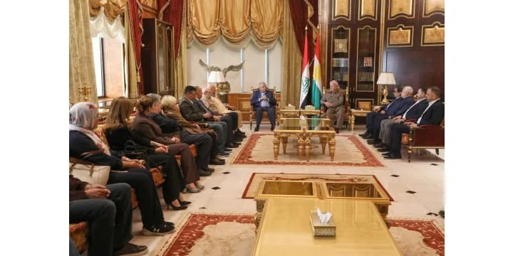 الرئيس بارزاني يستقبل عدداً من الكتّاب والمثقفين العرب