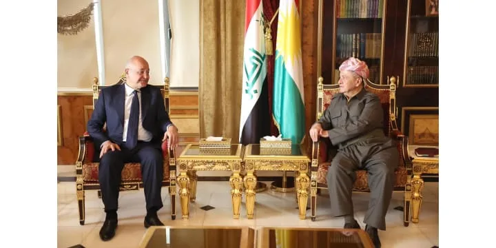 الرئيس بارزاني يستقبل الدكتور برهم صالح