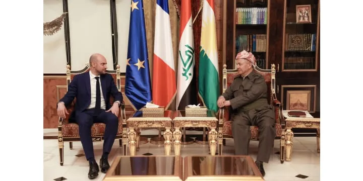 President Barzani receives Foreign Minister of France