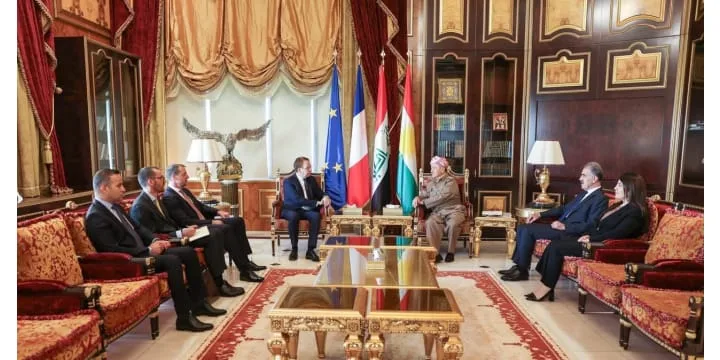 الرئيس بارزاني يستقبل السفير الفرنسي لدى العراق