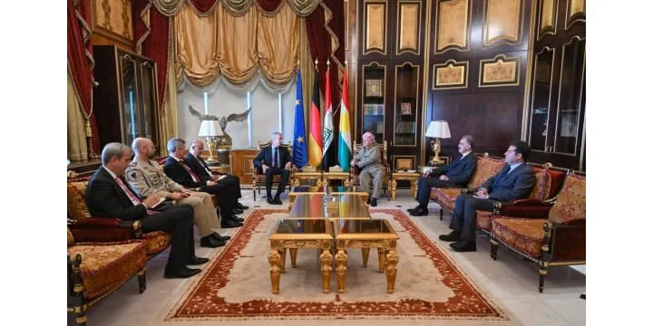 الرئيس بارزاني والسفير الألماني يبحثان عملية السلام في تركيا والتطورات في سوريا