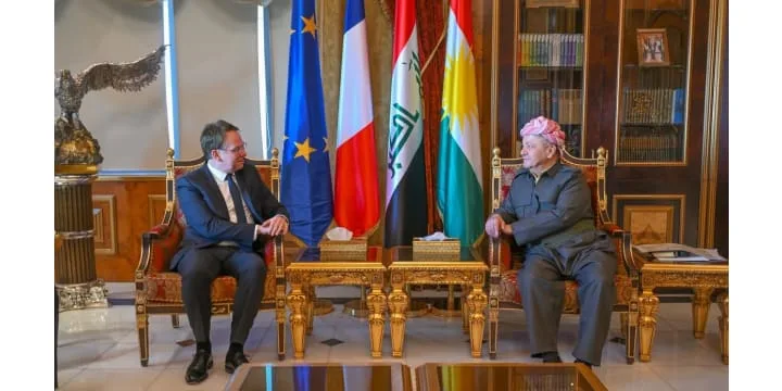 الرئيس بارزاني للسفير الفرنسي: سنشارك في الانتخابات رغم الملاحظات الكثيرة على قانون الانتخابات العراقي